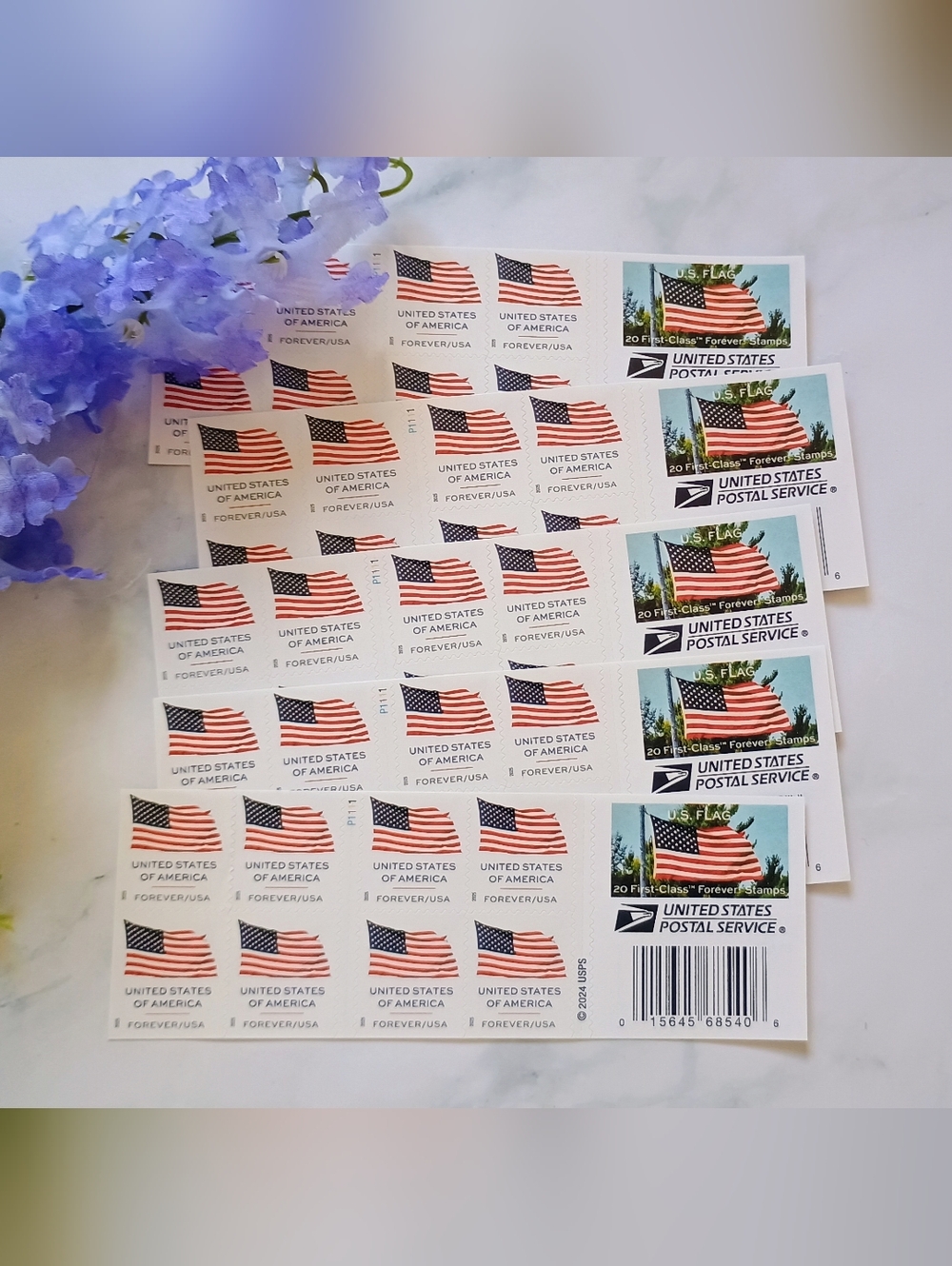 **100 Pieces Sheet**  2025 US Flag Forever First Class Postage Stamps